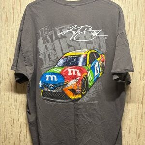 * Joe Gibbs Racing x Kyle Busch #18 2021 M&M Toyota graphic grey tee sz XXL